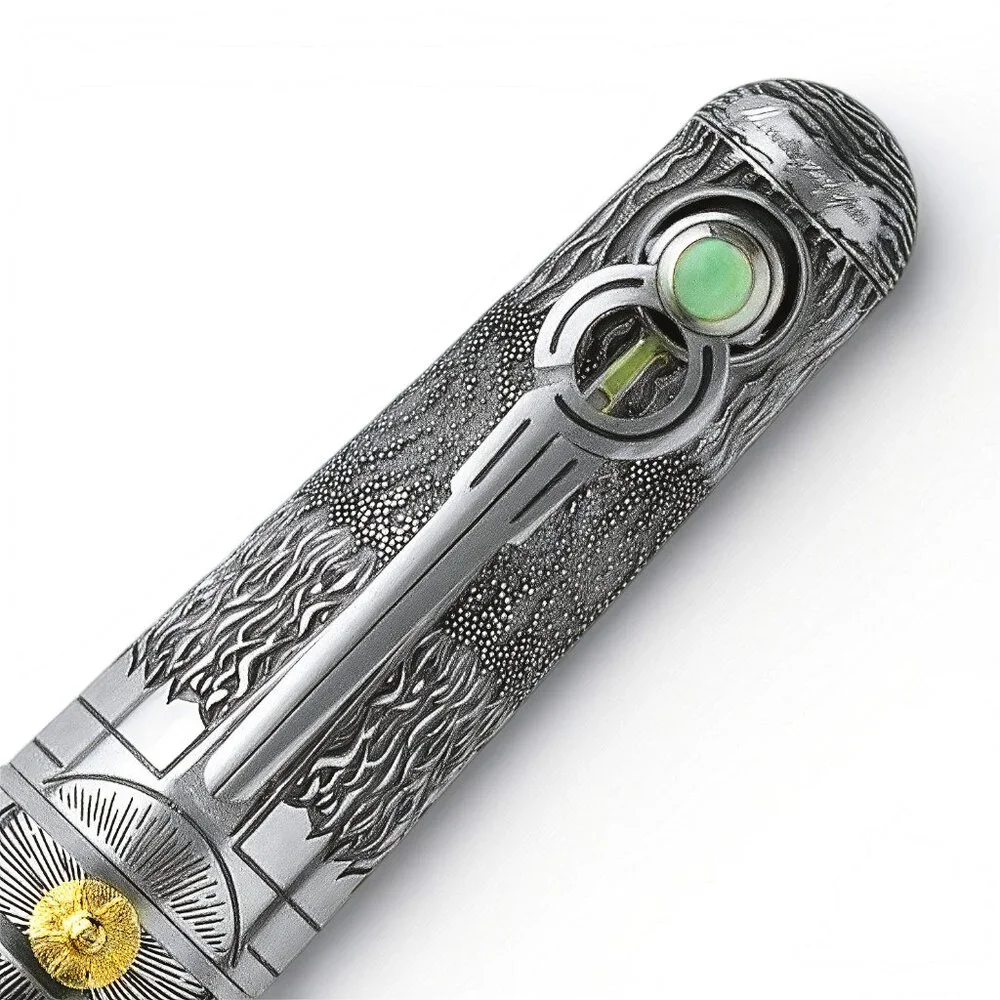 Montegrappa The Alchemist Sterling Silver Aqua Fine Nib Fountain Pen 0049